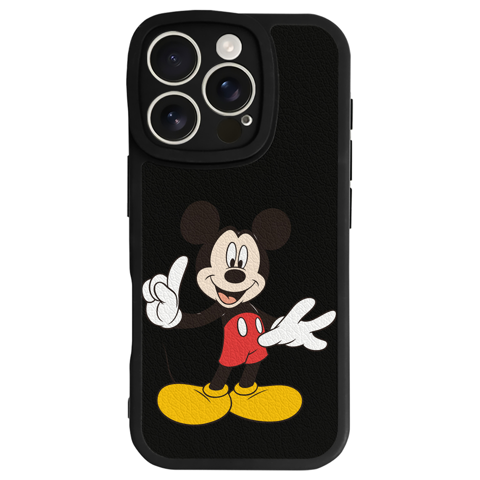 （画像用） ミッキーマウス Mickey Mouse 【iPhone 16シリーズ対応】シリコンスマホケース（レザー調） 材質：シリコン